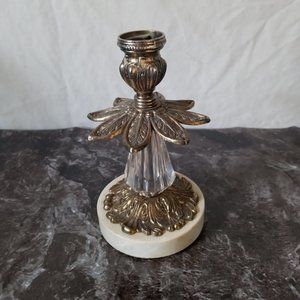 Vintage Brass and Glass Candlestick